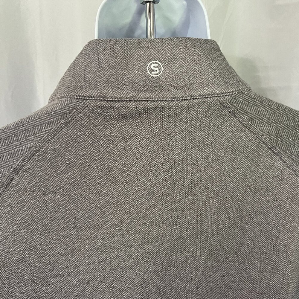 Stitch Golf Men’s Gray Herringbone 1/4 Zip Pullover Jacket M Medium ⛳️🔥